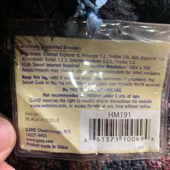 Webkinz Black Poodle New with Unused Code - Picture 2 of 2